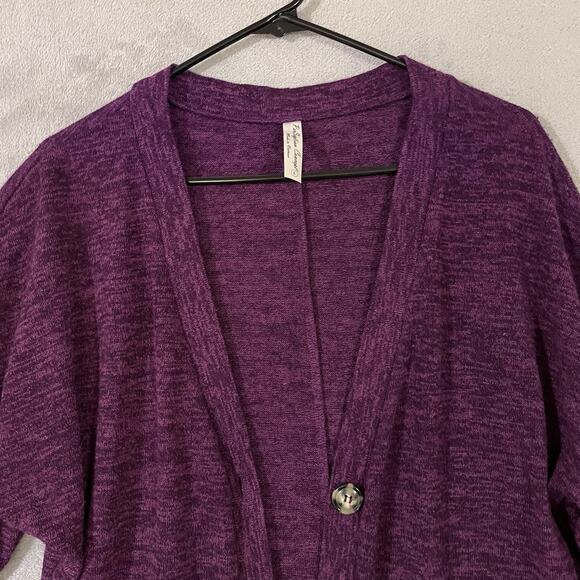 Per Seption Concept Womens Purple Cardigan Sweater Size Large Buttons Pockets - Picture 3 of 10